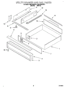 06 - Utility Drawer And Rail parts for Kitchenaid Range KEDC205BWH1 from AppliancePartsPros.com