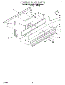 02 - Control Panel parts for Kitchenaid Range KEDC205BBL0 from AppliancePartsPros.com
