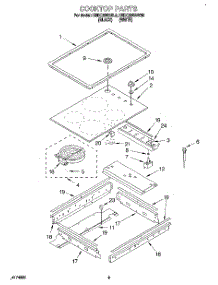 04 - Cooktop, Lit / Optional parts for Kitchenaid Range KEDC205BBL0 from AppliancePartsPros.com