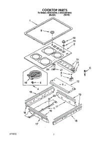 04 - Cooktop, Lit / Optional parts for Kitchenaid Range KEDC205YWH2 from AppliancePartsPros.com