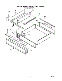 07 - Utility Drawer And Rail parts for Kitchenaid Range KEDC205YBL0 from AppliancePartsPros.com