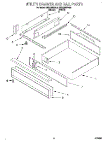 06 - Utility Drawer And Rail parts for Kitchenaid Range KEDC205BWH0 from AppliancePartsPros.com