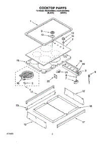 04 - Cooktop, Lit / Optional parts for Kitchenaid Range KEDC205BWH2 from AppliancePartsPros.com