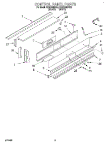 02 - Control Panel parts for Kitchenaid Range KEDC205BBL2 from AppliancePartsPros.com