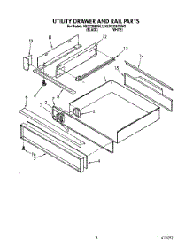 06 - Utility Drawer And Rail parts for Kitchenaid Range KEDC205YBL2 from AppliancePartsPros.com