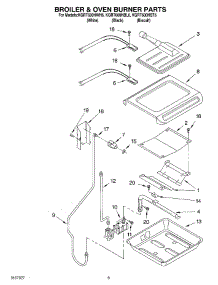 06 - Broiler & Oven Burner parts for Kitchenaid Range KGRT600HBL6 from AppliancePartsPros.com