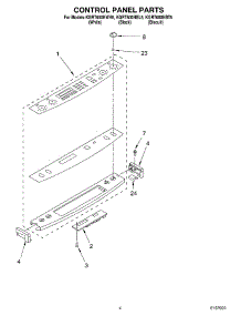 03 - Control Panel parts for Kitchenaid Range KGRT600HBT5 from AppliancePartsPros.com