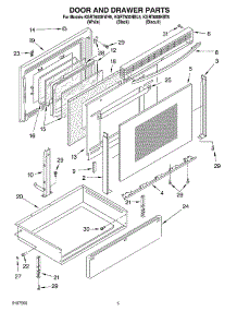 04 - Door And Drawer parts for Kitchenaid Range KGRT600HBL5 from AppliancePartsPros.com