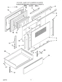 03 - Door And Drawer parts for Kitchenaid Range KERC500YBL4 from AppliancePartsPros.com