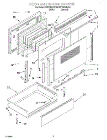 03 - Door And Drawer parts for Kitchenaid Range KERC500EWH5 from AppliancePartsPros.com
