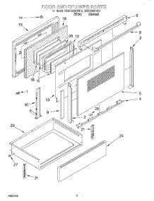 03 - Door And Drawer parts for Kitchenaid Range KERC500EAL3 from AppliancePartsPros.com