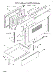 03 - Door And Drawer parts for Kitchenaid Range KERC500YWH5 from AppliancePartsPros.com