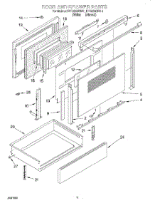 03 - Door And Drawer parts for Kitchenaid Range KERC500EWH1 from AppliancePartsPros.com