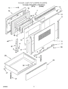 03 - Door And Drawer parts for Kitchenaid Range KERC500EWH4 from AppliancePartsPros.com