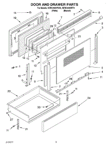 03 - Door And Drawer parts for Kitchenaid Range KERC500HWH3 from AppliancePartsPros.com