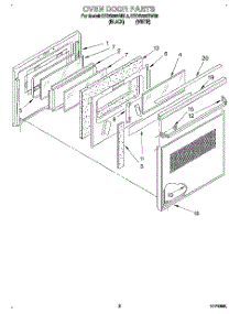 02 - Oven Door parts for Kitchenaid Range KEDS200BWH0 from AppliancePartsPros.com