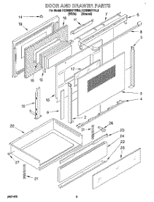 03 - Door And Drawer parts for Kitchenaid Range KERS507YWH2 from AppliancePartsPros.com