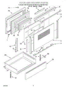 03 - Door And Drawer parts for Kitchenaid Range KERH507YAL5 from AppliancePartsPros.com