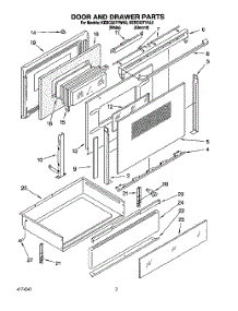 03 - Door And Drawer parts for Kitchenaid Range KERC507YWH0 from AppliancePartsPros.com