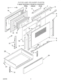 03 - Door And Drawer parts for Kitchenaid Range KERC507EBL2 from AppliancePartsPros.com
