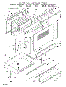 03 - Door And Drawer parts for Kitchenaid Range KERC507HWH1 from AppliancePartsPros.com