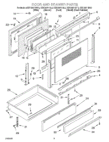 03 - Door And Drawer parts for Kitchenaid Range KERC507HAL0 from AppliancePartsPros.com