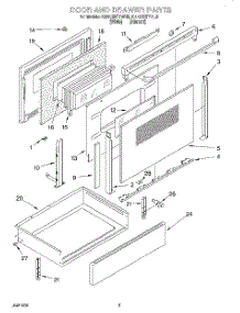 03 - Door And Drawer parts for Kitchenaid Range KERC507YAL5 from AppliancePartsPros.com