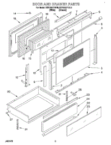 03 - Door And Drawer parts for Kitchenaid Range KERC507YWH2 from AppliancePartsPros.com