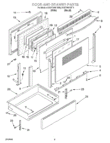 05 - Door And Drawer parts for Kitchenaid Range KGST300HBT0 from AppliancePartsPros.com