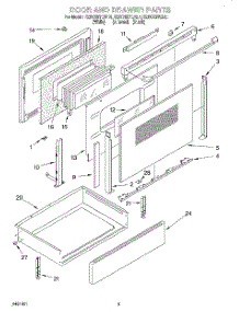 03 - Door And Drawer parts for Kitchenaid Range KERC507EBL1 from AppliancePartsPros.com