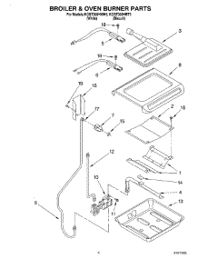 04 - Broiler And Oven Burner parts for Kitchenaid Range KGST300HWH5 from AppliancePartsPros.com