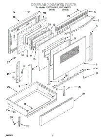 05 - Door And Drawer parts for Kitchenaid Range KGST300HWH3 from AppliancePartsPros.com