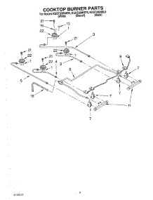 03 - Cooktop Burner parts for Kitchenaid Range KGST300HBT6 from AppliancePartsPros.com