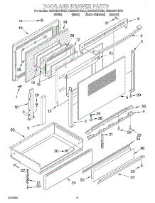 02 - Door And Drawer parts for Kitchenaid Range KERC607HWH5 from AppliancePartsPros.com