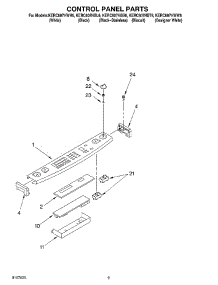 06 - Control Panel parts for Kitchenaid Range KERC607HBT6 from AppliancePartsPros.com