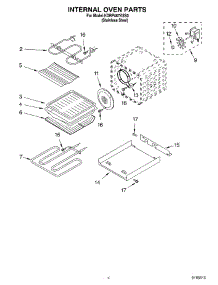 03 - Internal Oven parts for Kitchenaid Range KDRP467KSS0 from AppliancePartsPros.com