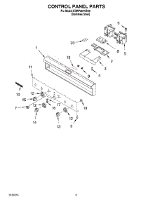 04 - Control Panel parts for Kitchenaid Range KDRP467KSS0 from AppliancePartsPros.com