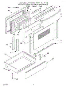 04 - Door And Drawer parts for Kitchenaid Range KGRT507BBL2 from AppliancePartsPros.com