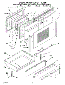 04 - Door And Drawer parts for Kitchenaid Range KGST307HBT5 from AppliancePartsPros.com