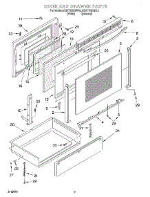 04 - Door And Drawer parts for Kitchenaid Range KGRT600HWH4 from AppliancePartsPros.com