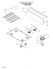 06 - Cooktop parts for Kitchenaid Range KDRP407HSS3 from AppliancePartsPros.com