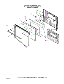 04 - Oven Door parts for Kitchenaid Oven KEBI141XBL0 from AppliancePartsPros.com