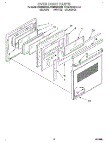 08 - Oven Door parts for Kitchenaid Oven KEMS306XBL6 from AppliancePartsPros.com
