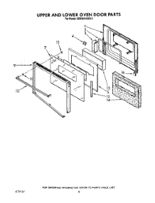 05 - Upper And Lower Oven Door parts for Kitchenaid Oven KEBS246XBL0 from AppliancePartsPros.com