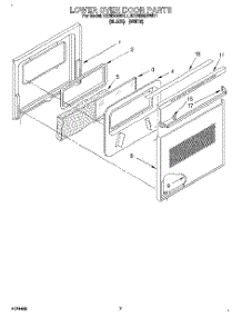 04 - Lower Oven Door parts for Kitchenaid Oven KEBI200BWH1 from AppliancePartsPros.com