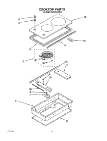 02 - Section parts for Kitchenaid Cooktop KECC027YWH0 from AppliancePartsPros.com
