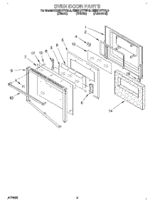 04 - Oven Door parts for Kitchenaid Oven KEBS177YWH3 from AppliancePartsPros.com