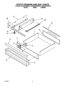 07 - Utility Drawer And Rail parts for Kitchenaid Range KEDH207BAL2 from AppliancePartsPros.com
