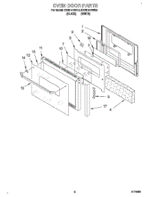 05 - Oven Door parts for Kitchenaid Oven KEBI141BBL2 from AppliancePartsPros.com