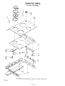 06 - Cooktop parts for Kitchenaid Range KEDT105SBL1 from AppliancePartsPros.com